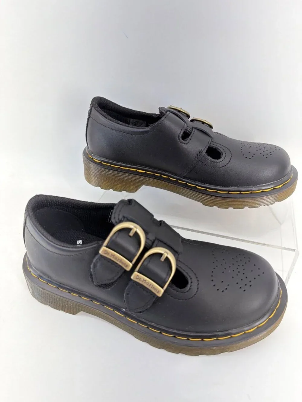 Dr Martens 8065 Black Leather Mary Jane Formal Girl Shoes Kids Size 12